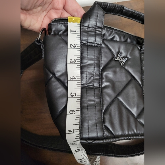 Lug Dory Mini Quilted Puffer Crossbody Bag Metallic Black - Picture 11 of 15